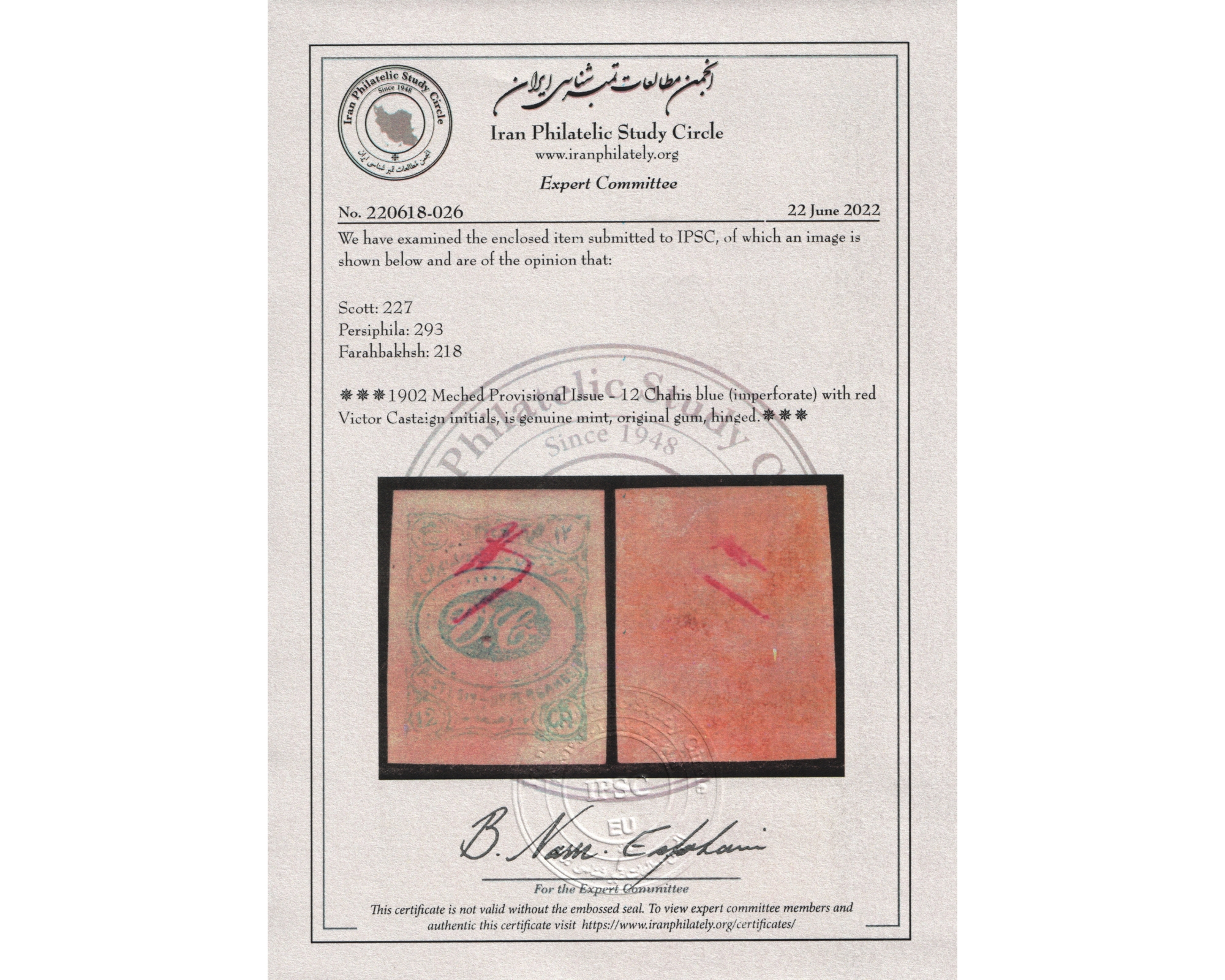 12ch Violet Meshad Issue Certificate By IPSC - Image 3