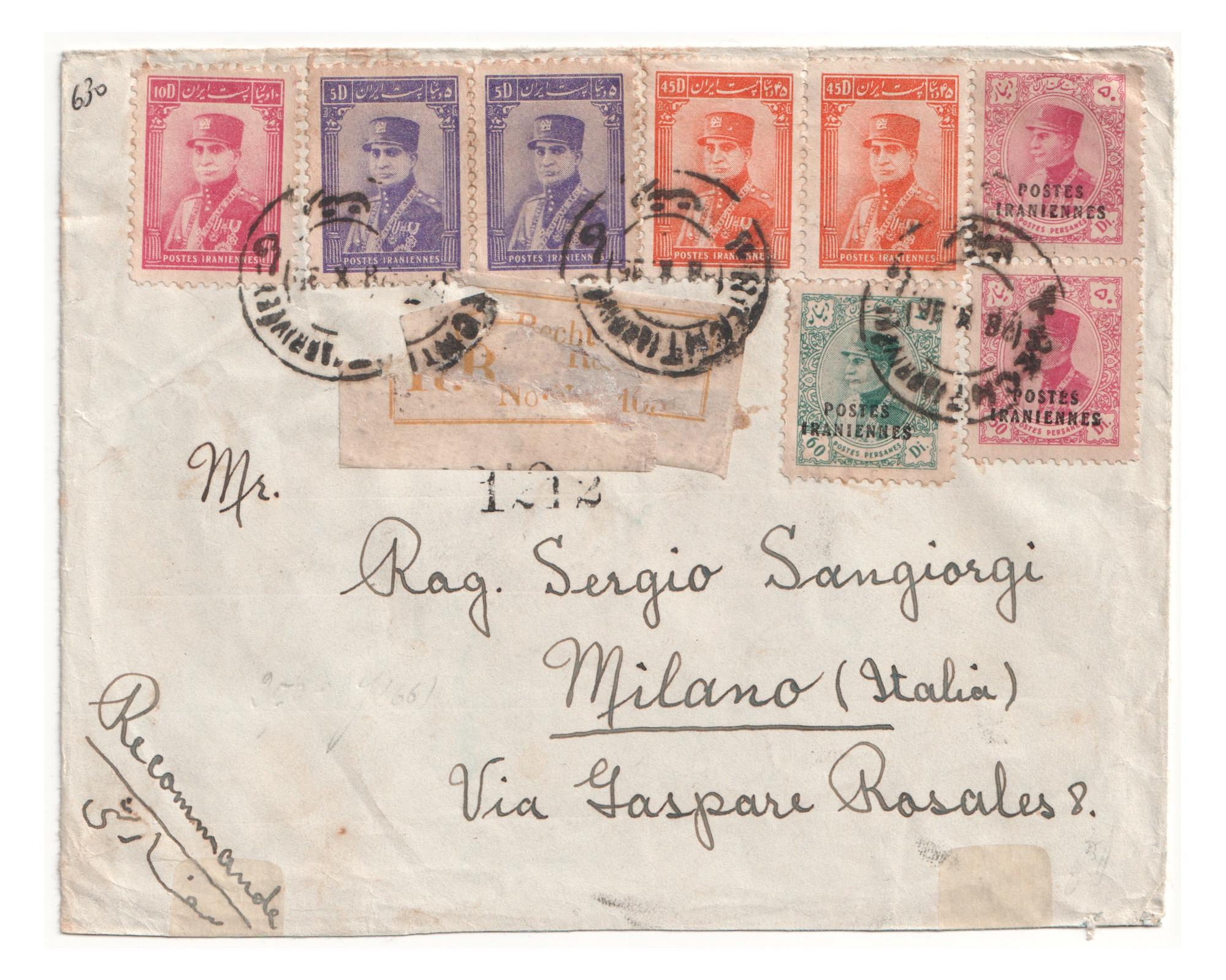 Registered Mail to Milano with Concordia Lable - Image 2