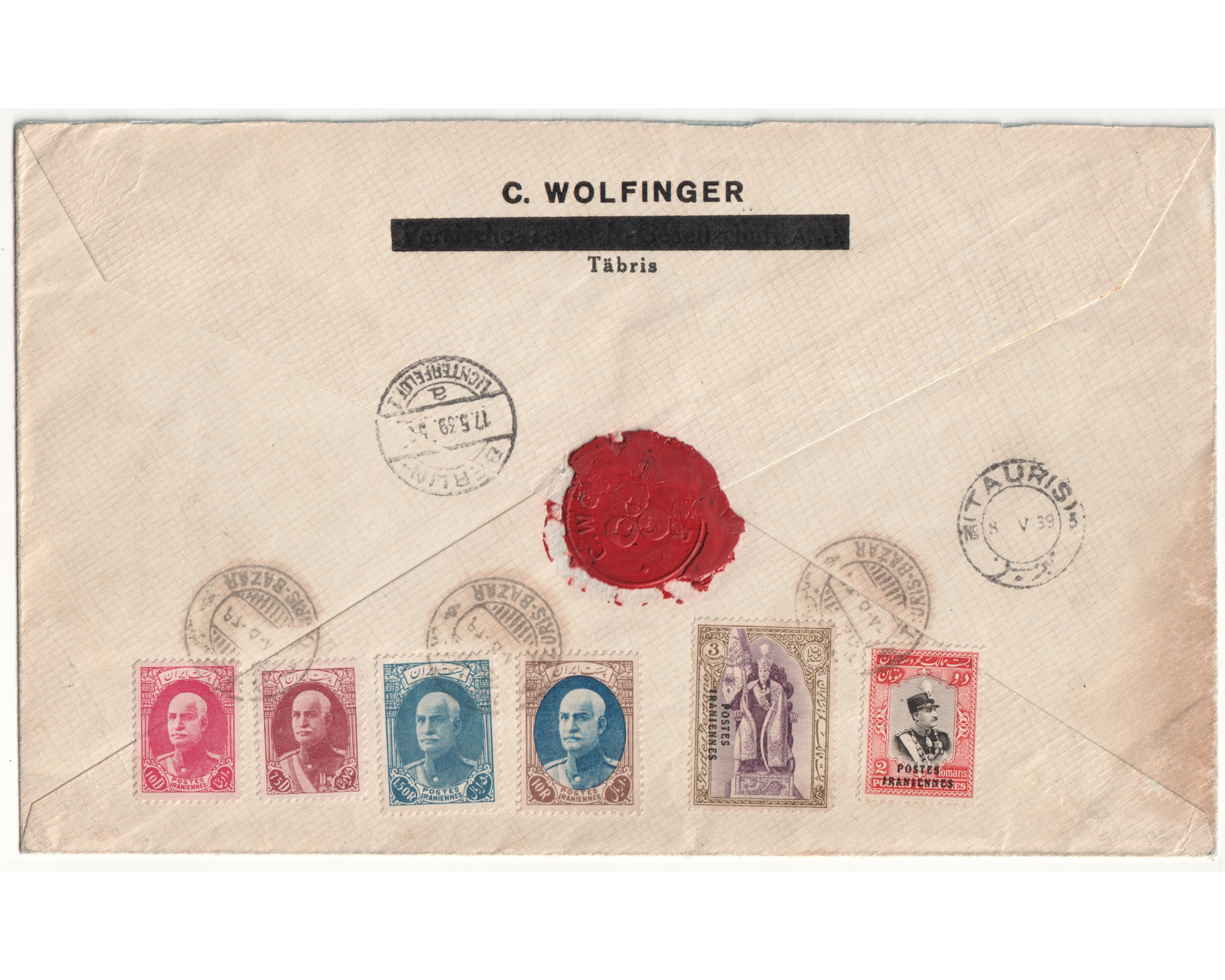 Spetacular Registered Mail from Tabriz to Berlin - Image 2