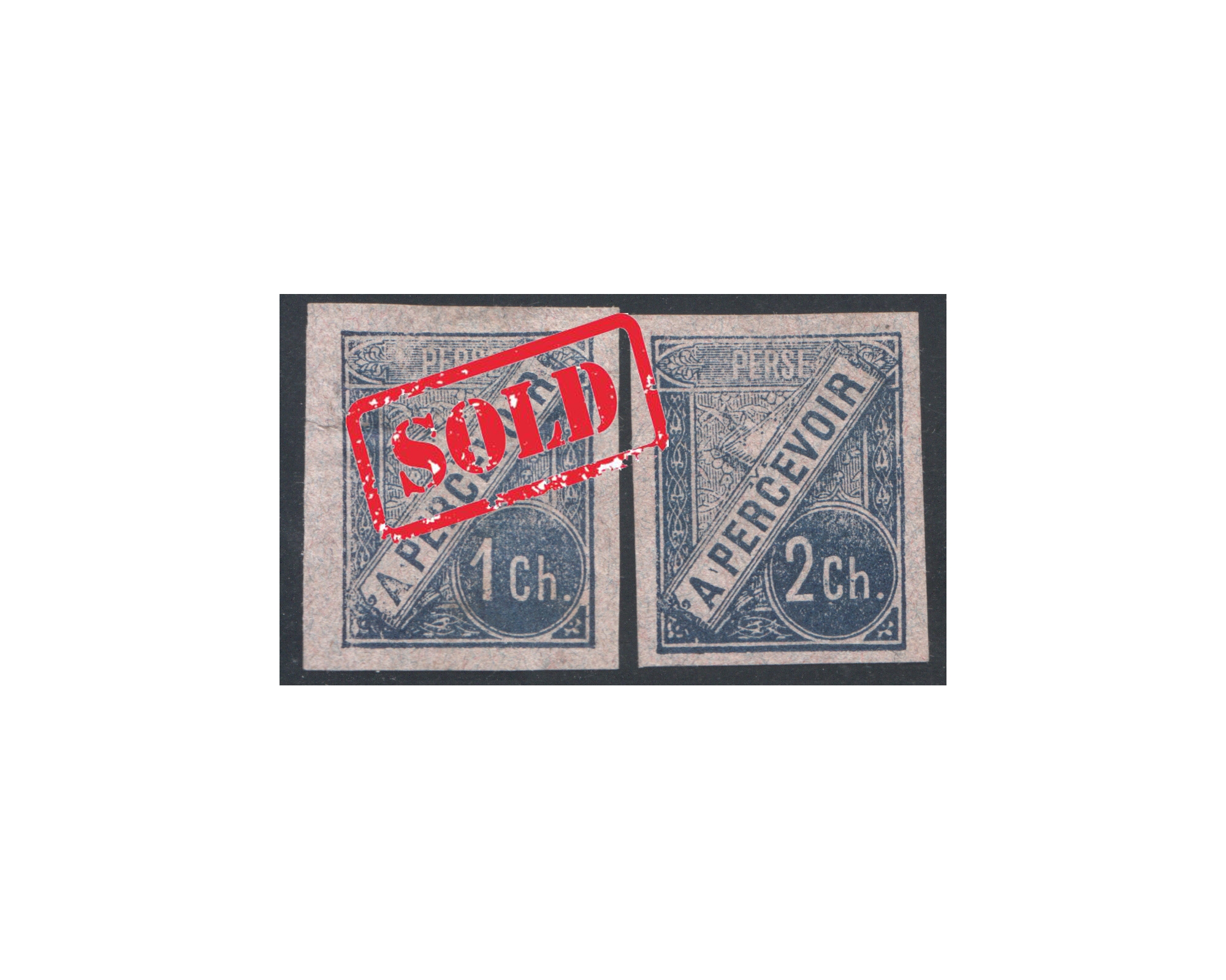 1899 Unissued Postage Due 1ch and 2ch Iperforated