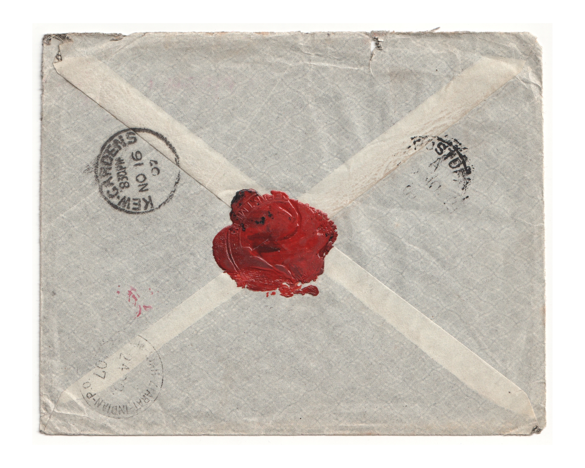 1906 Cover to London tied by Kuh Siah Malek Ziearat Postmark - Image 3