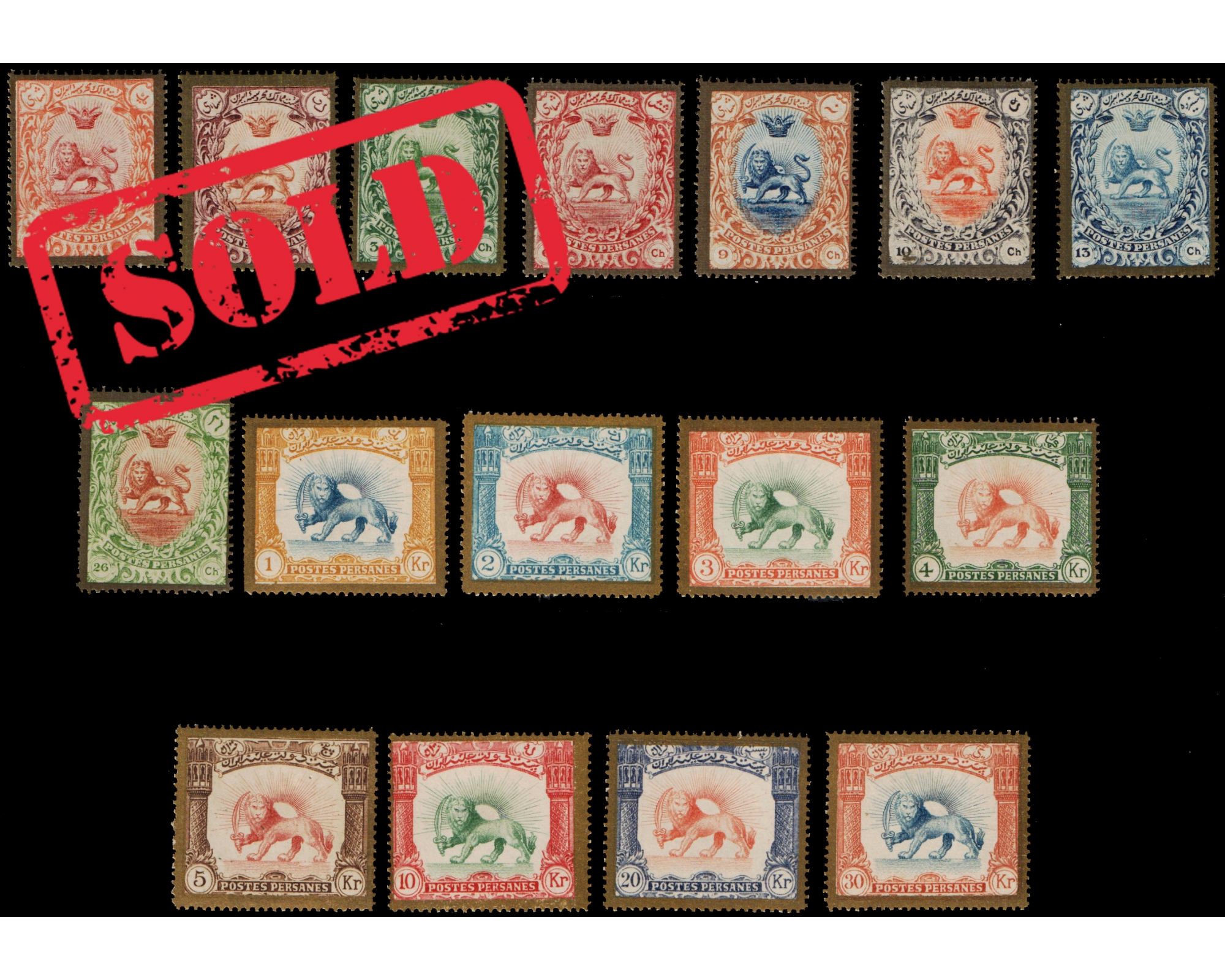 1909 Divani Golden border full set MVLH