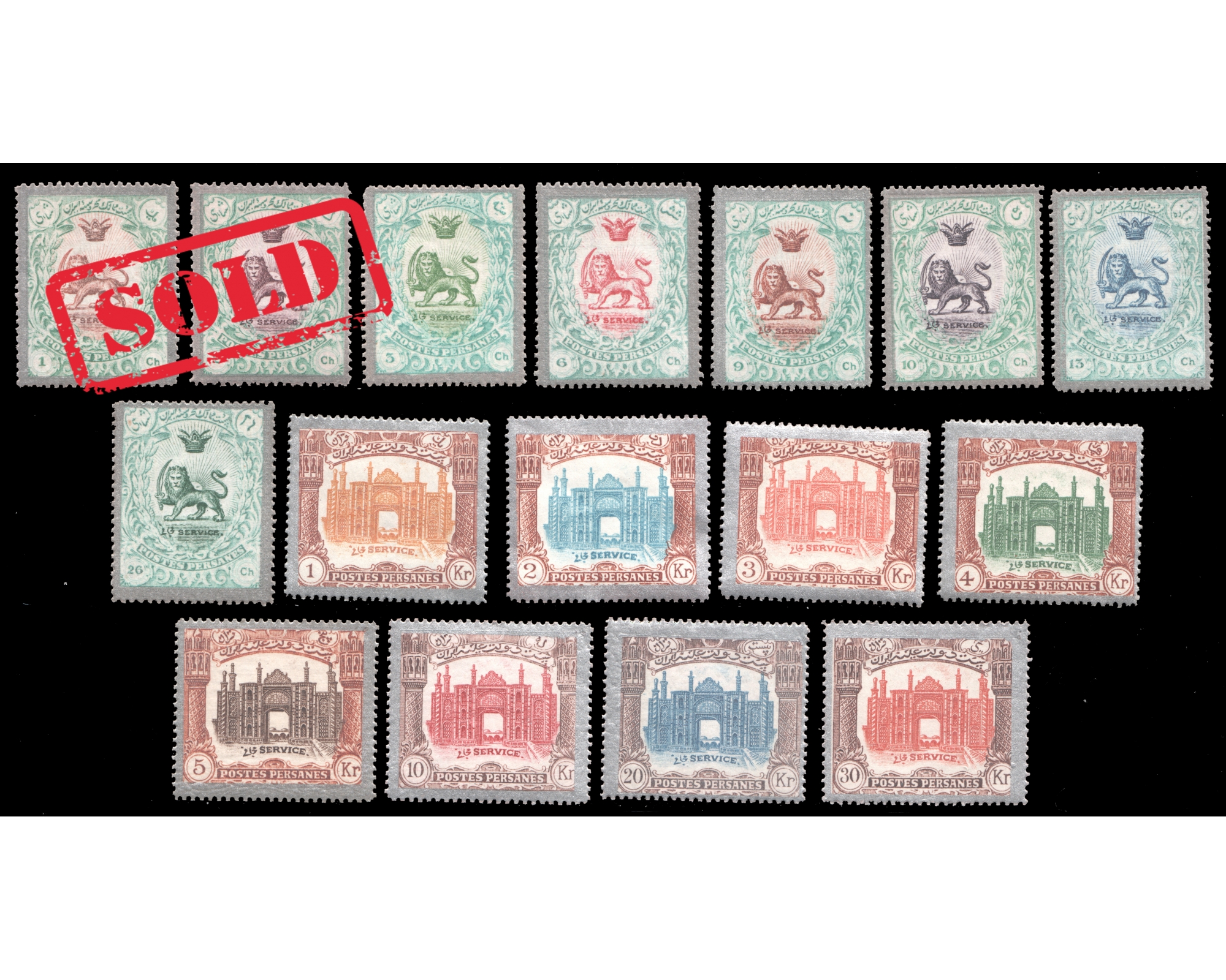1909 Un Issued Divani Silver border full set