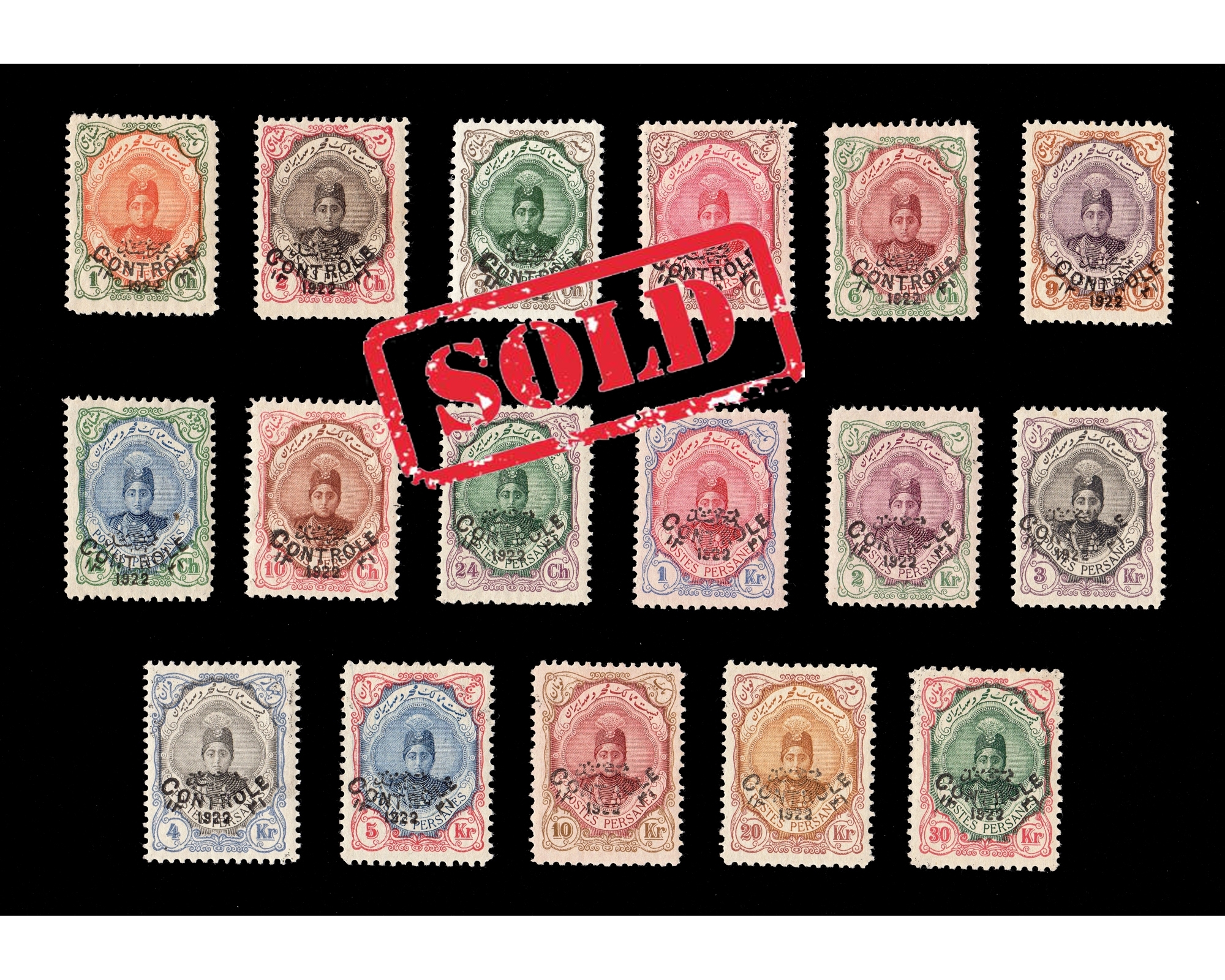 1922 CONTRÔLE Issue set Certificate by Mr. Sadri