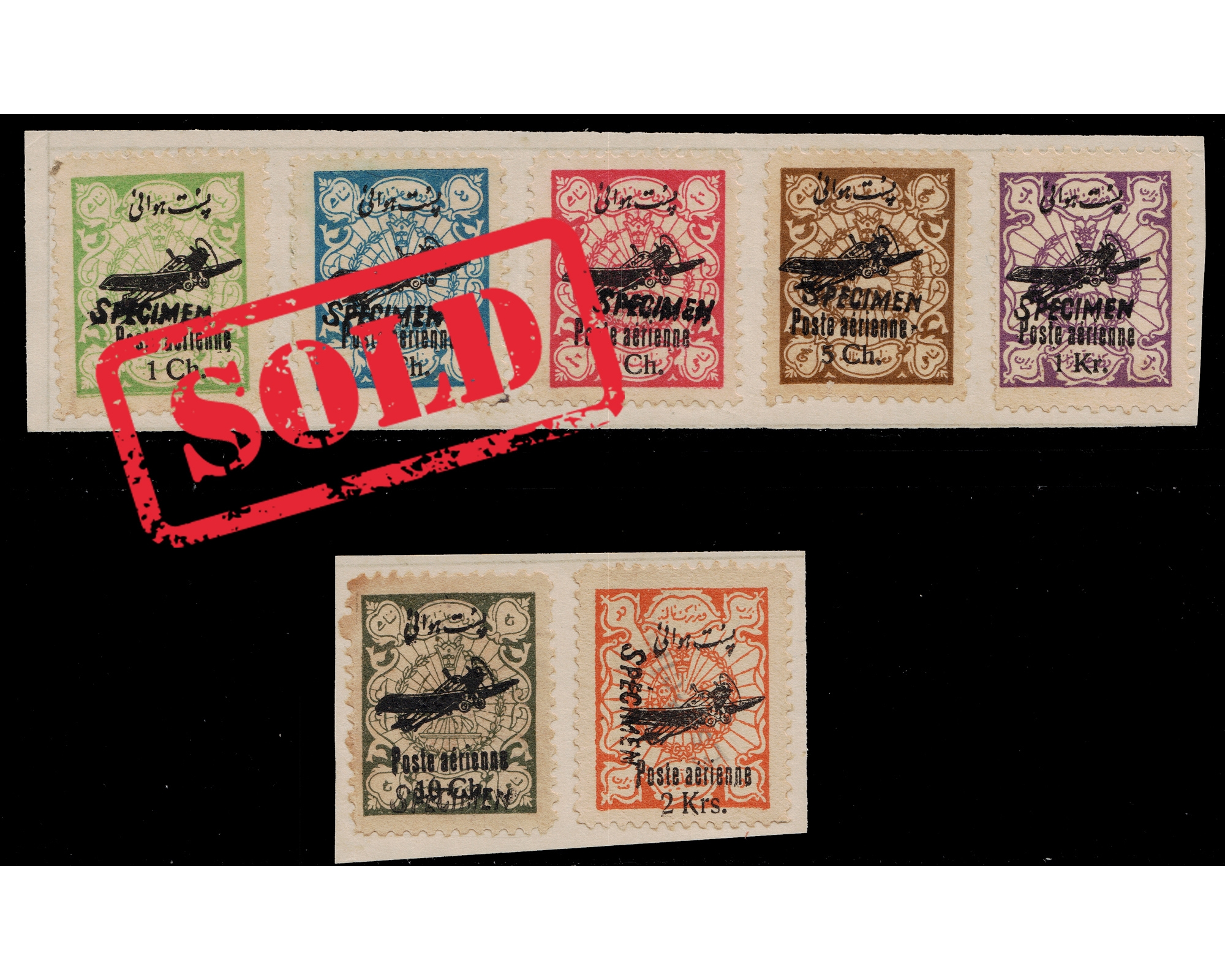1928 Airmail Issue with Portuguese Specimen Handstamp