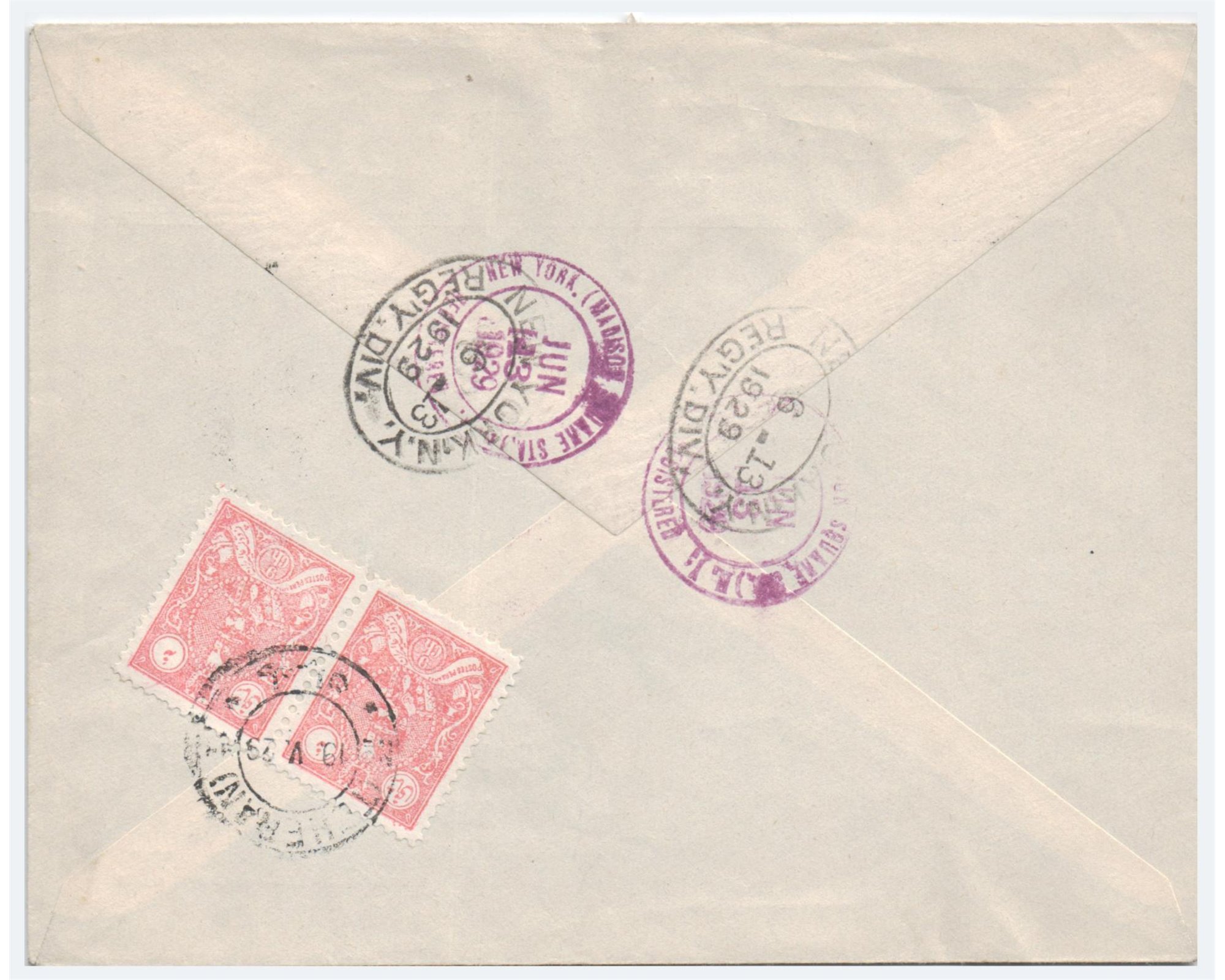 1929 Airmail from Rasht to New York with Rare 30Kran - Image 2