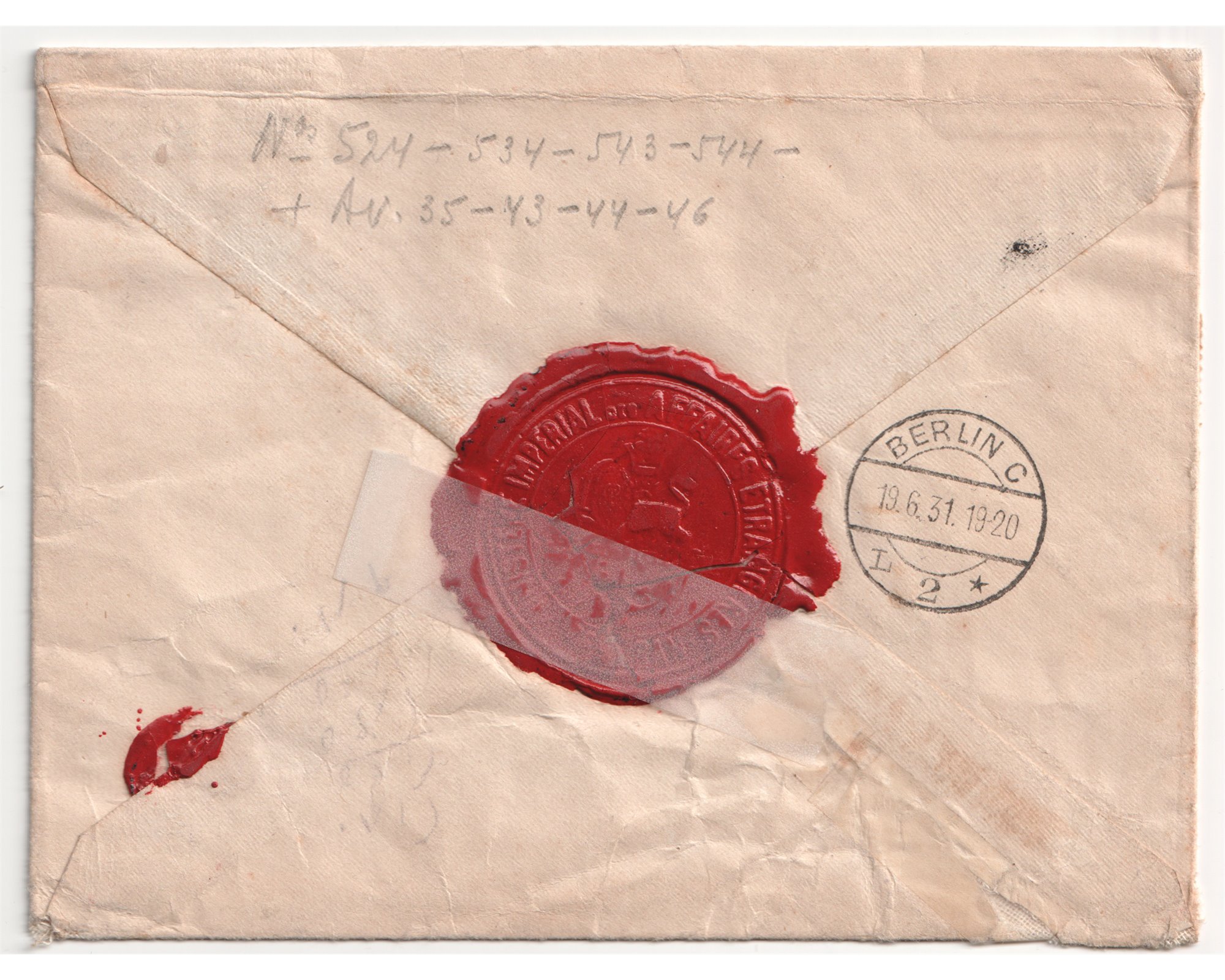 1931 Consular Registered Airmail From Tehran to Geneva - Image 2