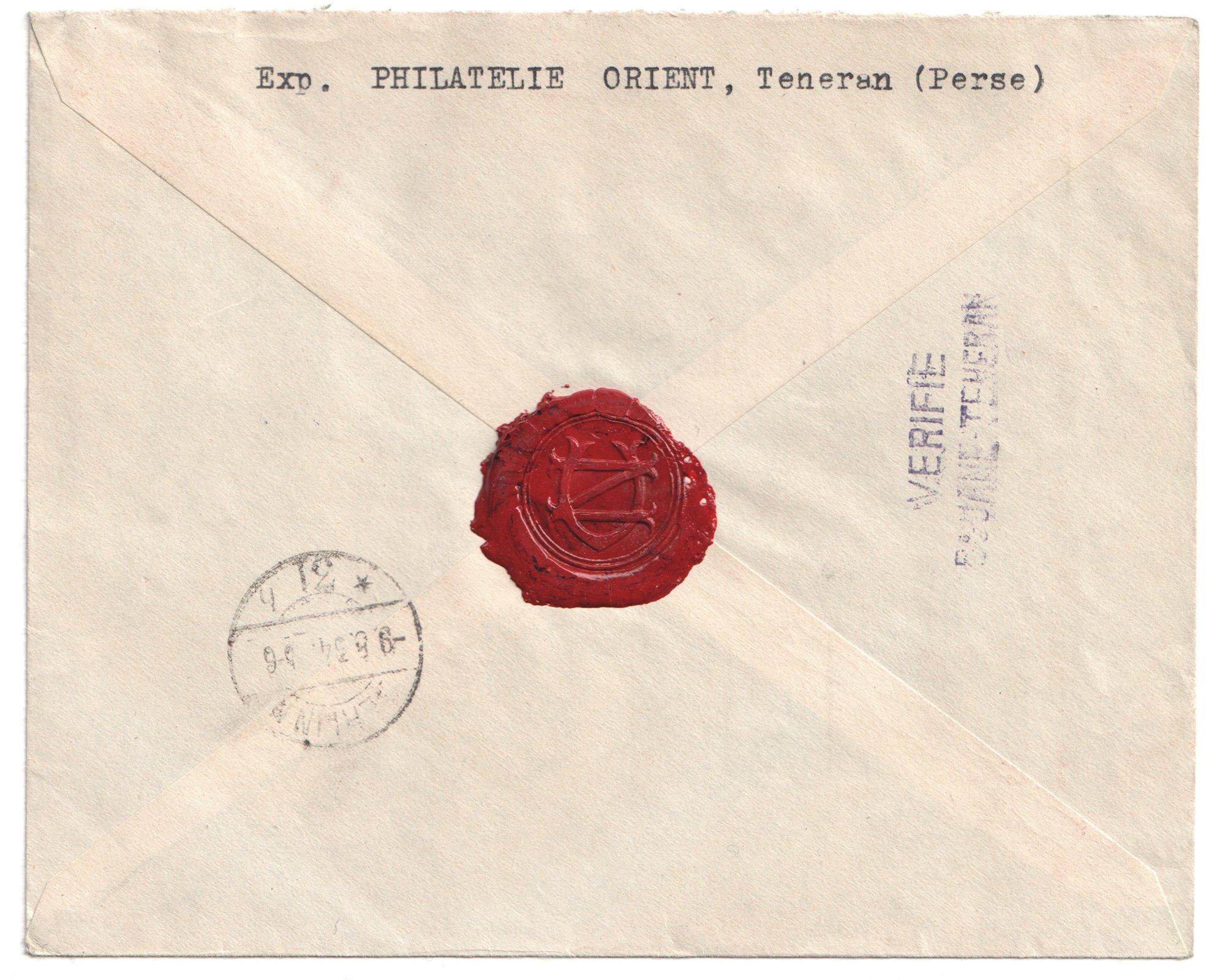 1934 Registered cover from Tehran to Berlin - Image 2