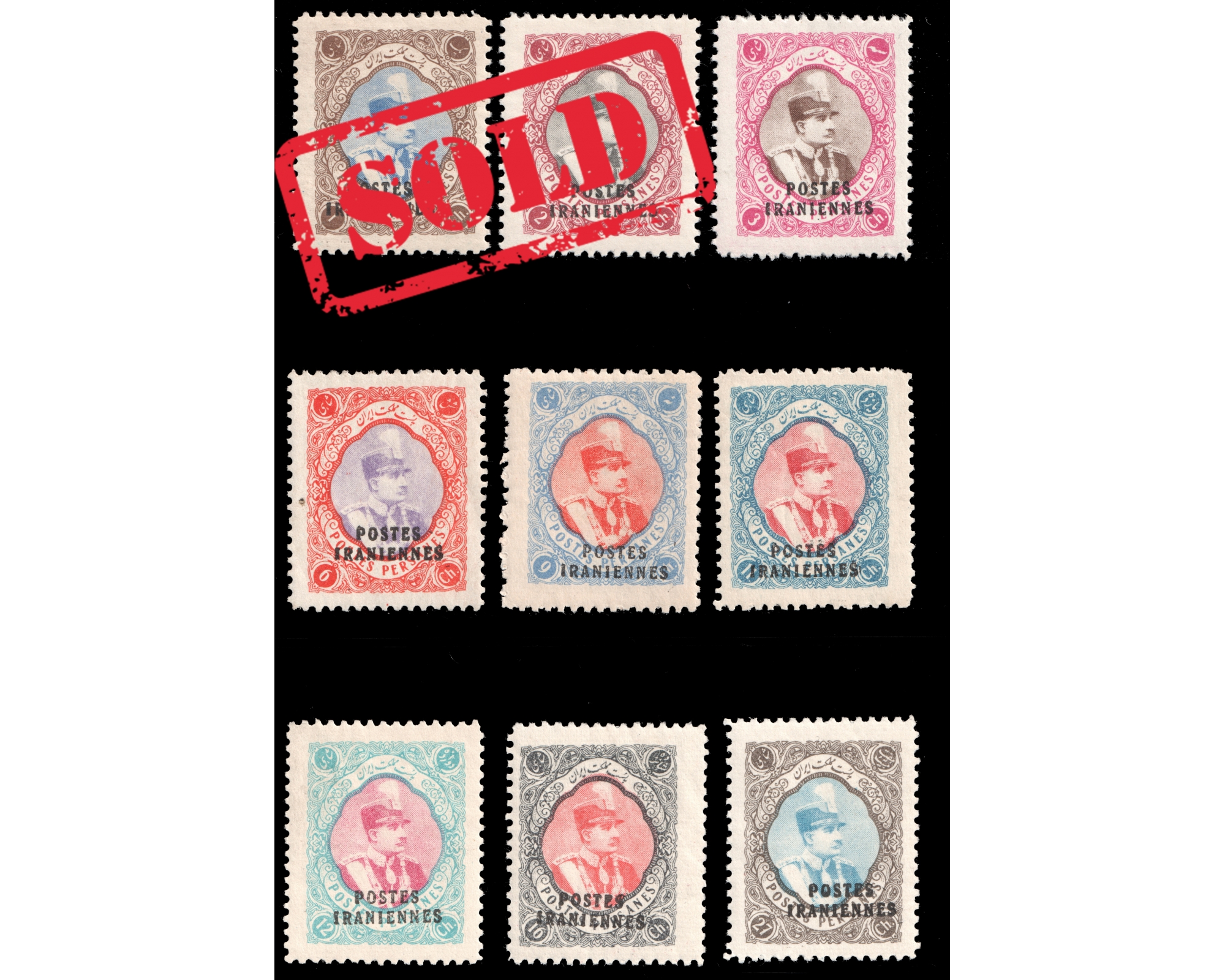 1935 - "POSTES IRANIENNES" overprint on 1931 Lithographed