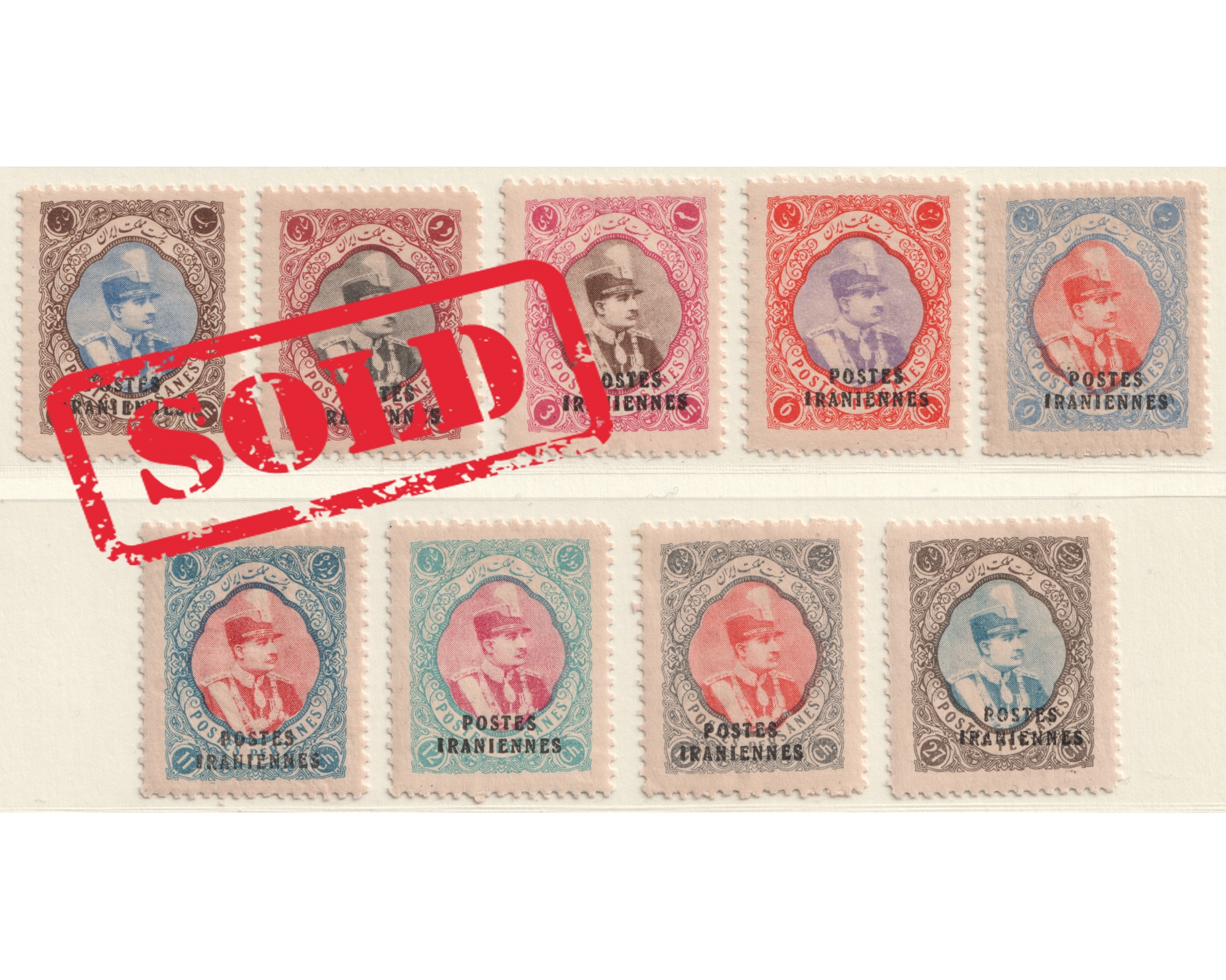 1935 - "POSTES IRANIENNES" overprint on 1931 Lithographed stamps