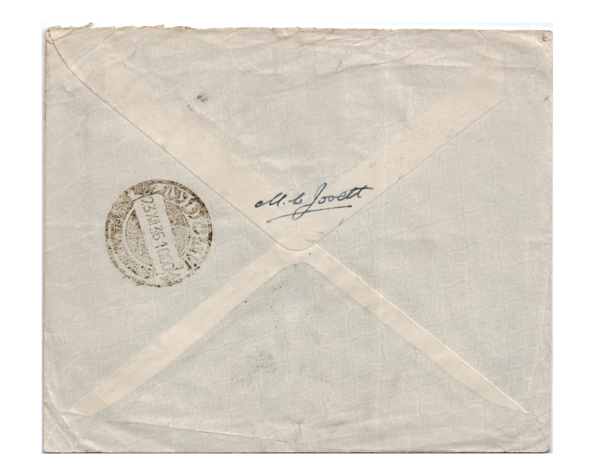 1936 Airmail From Abadan to England with RARE 5r Dinari - Image 2