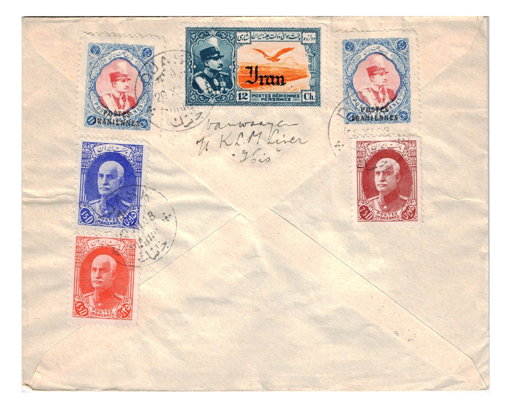 1938 Airmail from Djask to Amesterdam - Image 2