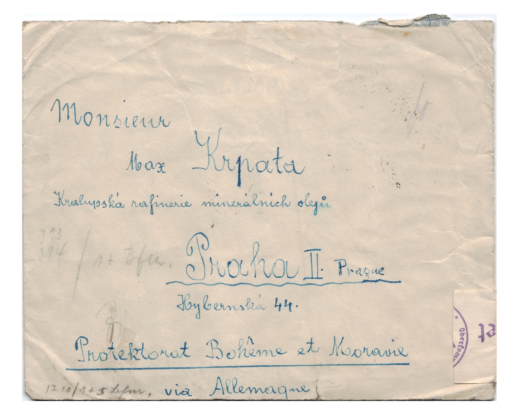 1940 Censored Mail from Tehran to Germany - Image 2