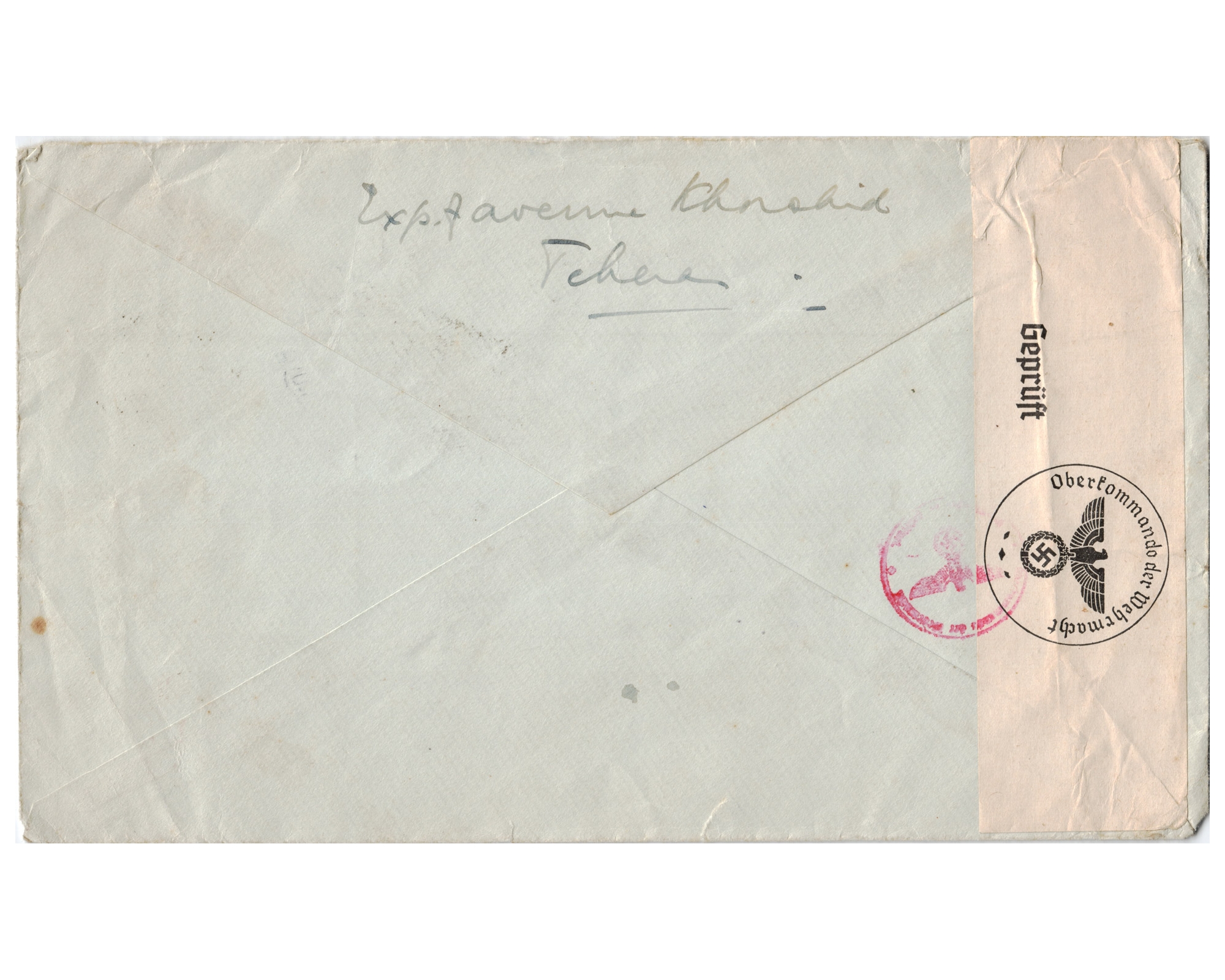 1941 Airmail Cover from Abadan to Amesterdam - Image 2